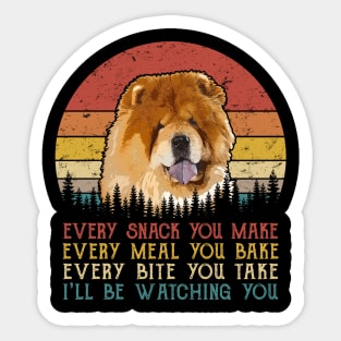 Retro Chow Chow Every Snack You Make Every Meal You Bake Sticker